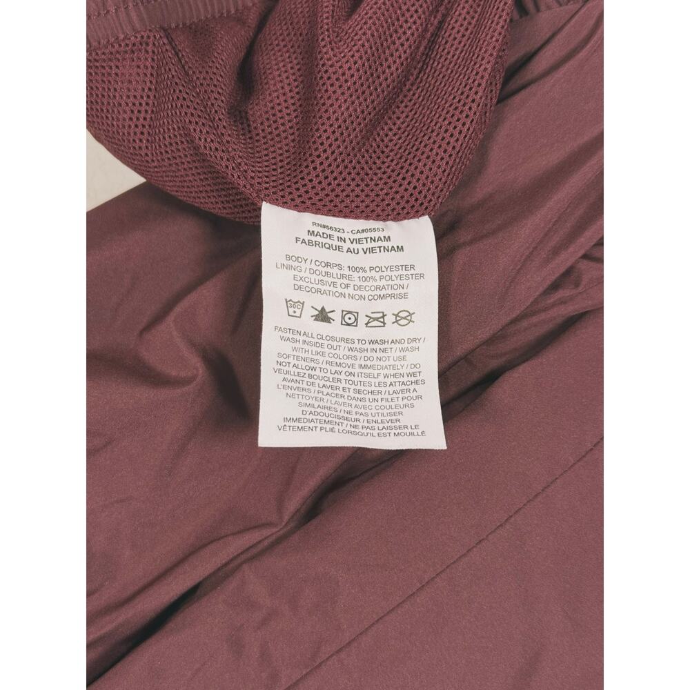 Nike Womens Wide Leg Track Pants Size Large Maroon Ankle Zip Pull Sporty Running - Picture 6 of 7